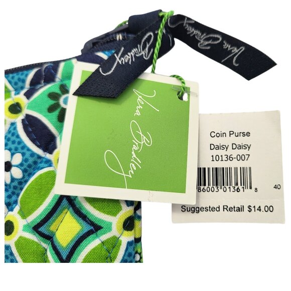 VERA BRADLEY Daisy Daisy Zip Coin Purse - New With Tags - Picture 3 of 4